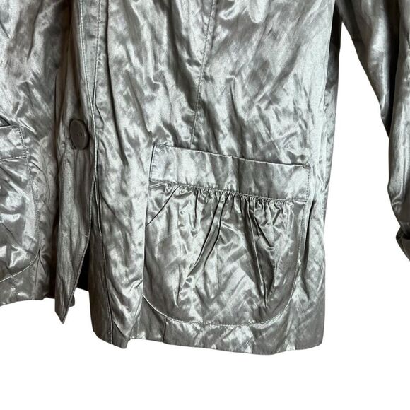 Chicos greeny metallic blazer. Chicos size 3 - Picture 5 of 8